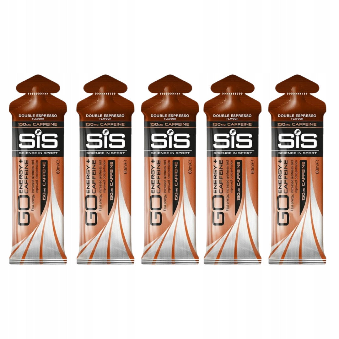 5x SIS energy gel 60ml isotonic with caffeine 150mg coffee energy gel