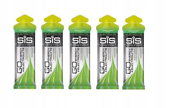 5x SIS energy gel with electrolytes 60ml lemon mint energy gel