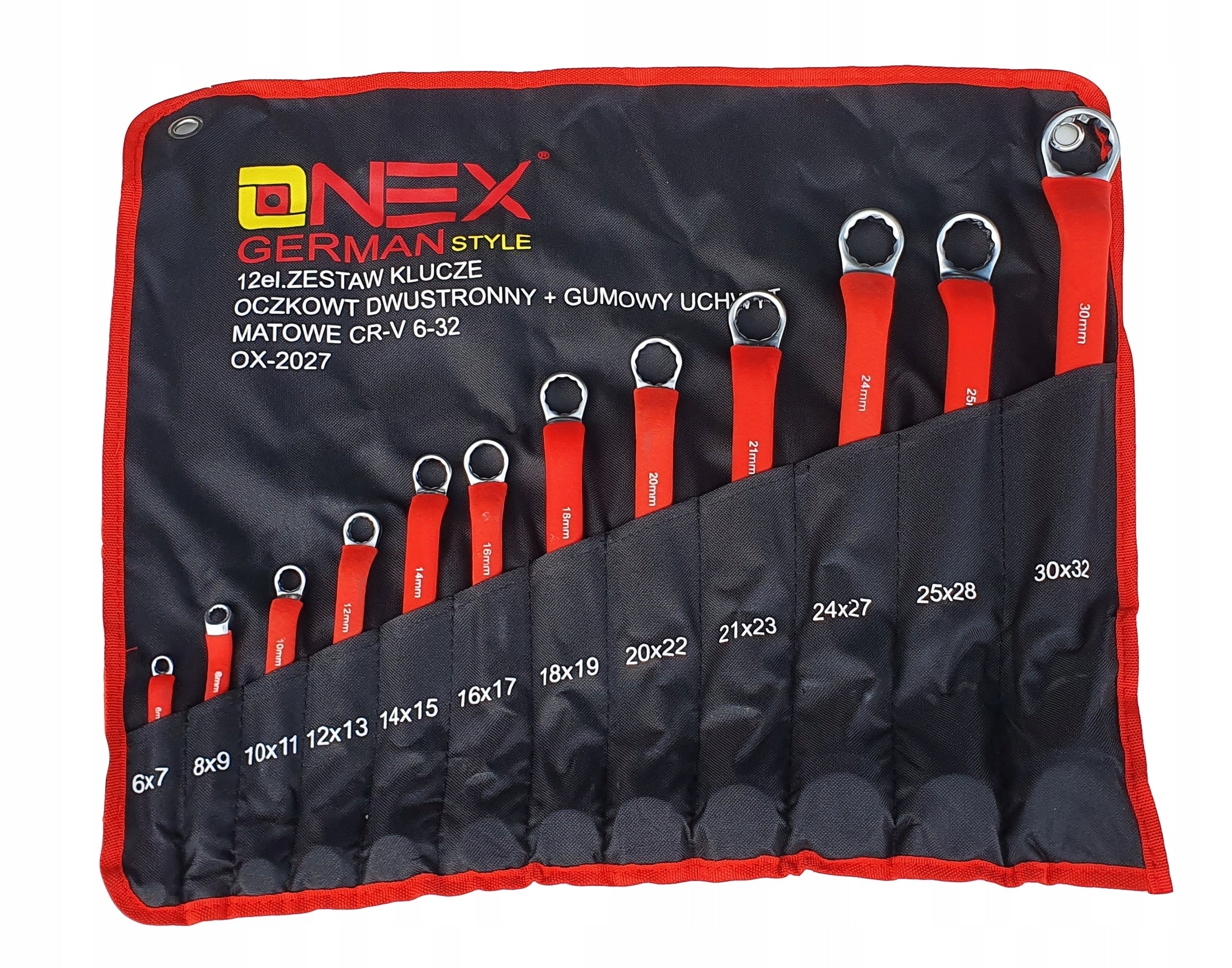 6-32 RUBBER BENT EYE WRENCHES SET 12EL Manufacturer code Kluczy płaskie GIĘTE ox2027