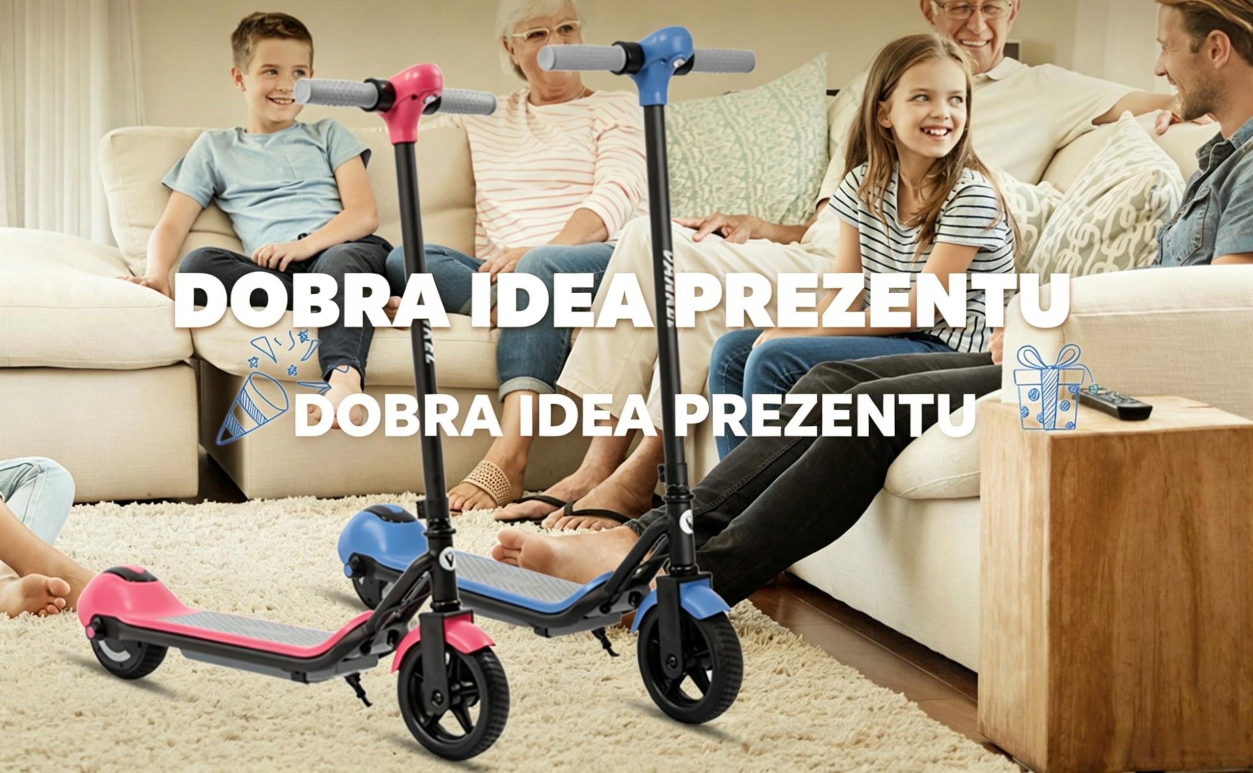 6,5" Hulajnoga Elektryczna dla dzieci z Bluetooth Prezenty świąteczne Model AH-ZQ001-blue