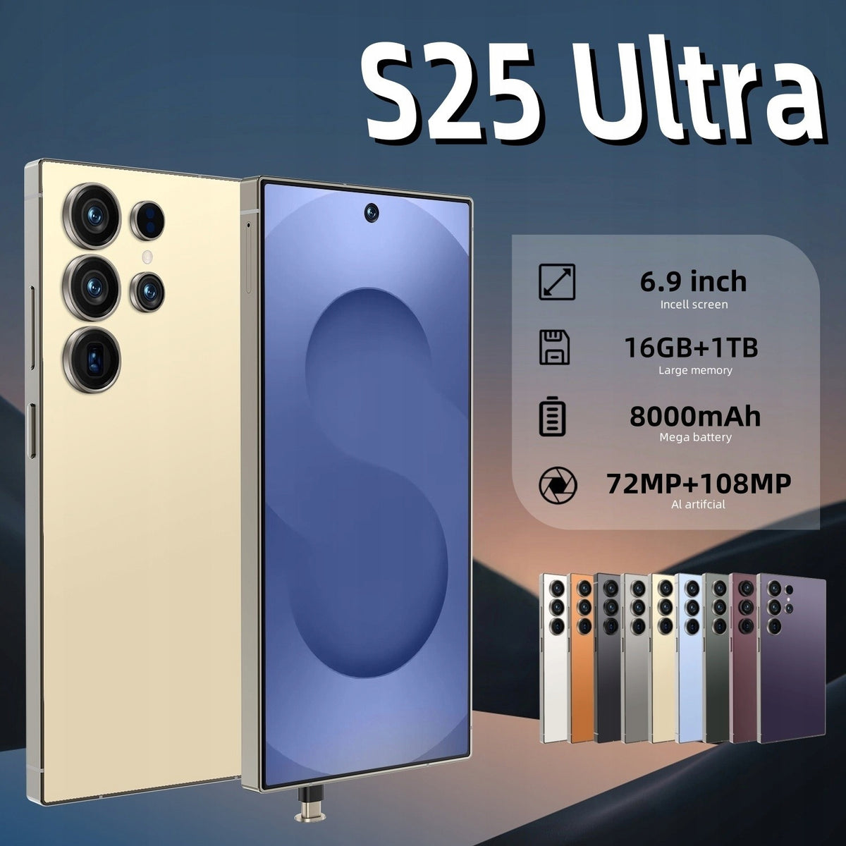6.9 inch built-in pen smartphone with 16BG and 1T Android Headphones included yes