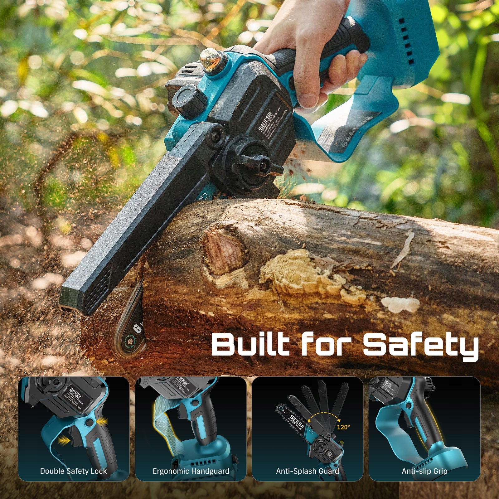 6" Brushless High Branch Saw–Double Battery SeeSii Power supply rechargeable battery