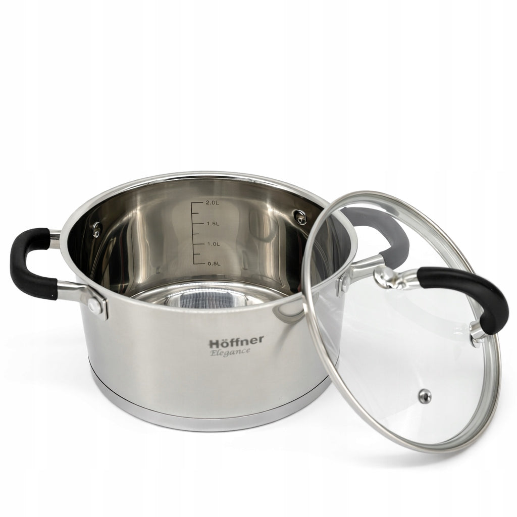 6 EL. STAINLESS STEEL POT SET INDUCTION GAS HOFFNER Brand Hoffner