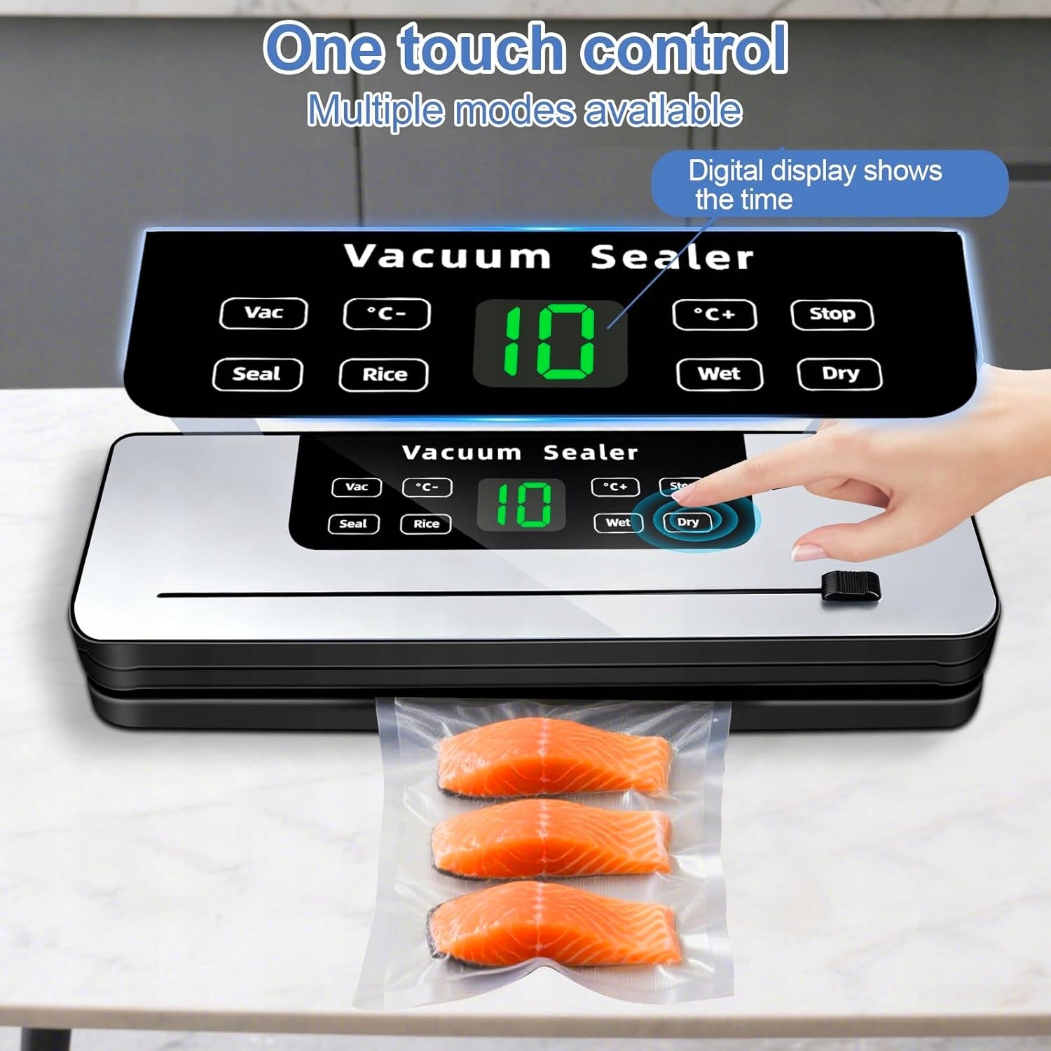 6 IN 1 DRY AND WET FOOD VACUUM MACHINE WITH KNIFE 20 BAG Model CF-001B