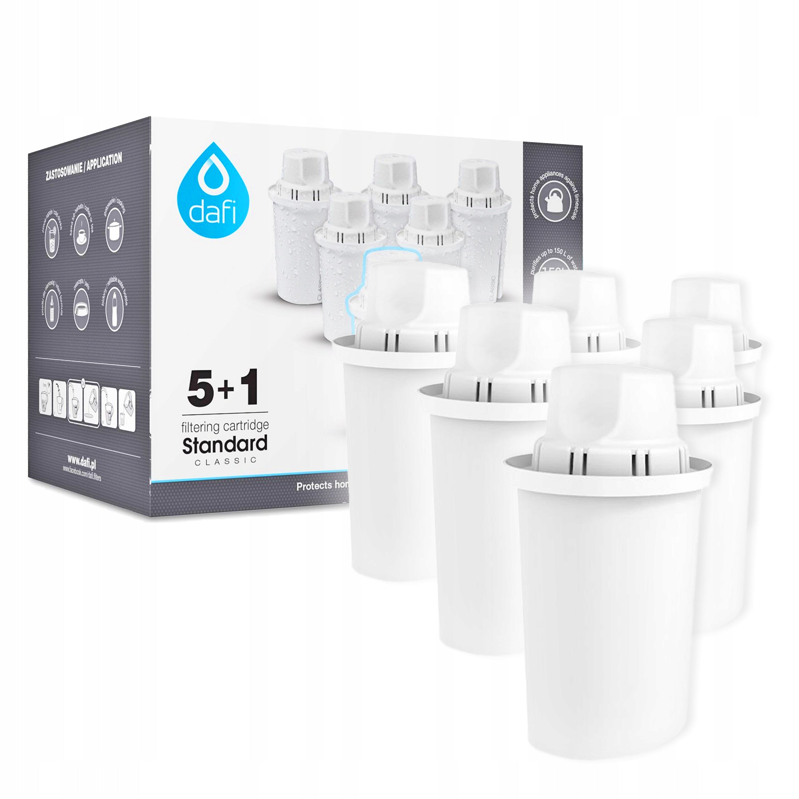 6 PIECES CARTRIDGE DAFI CLASSIC FILTER FOR BRITA