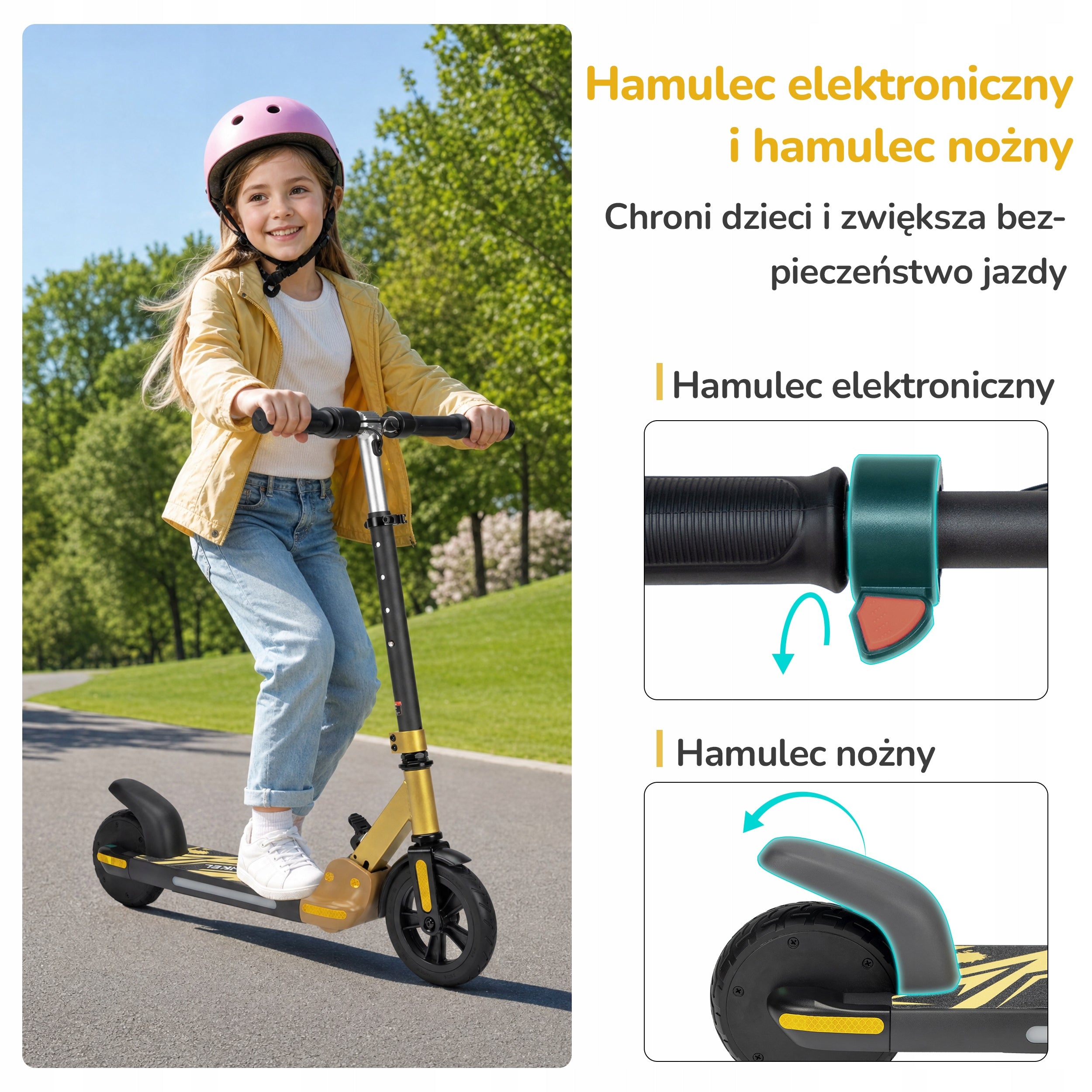 6" Składany Hulajnoga elektryczna dla dzieci 150W 14KM/H 5KM 66WH Weight 6.5 kg