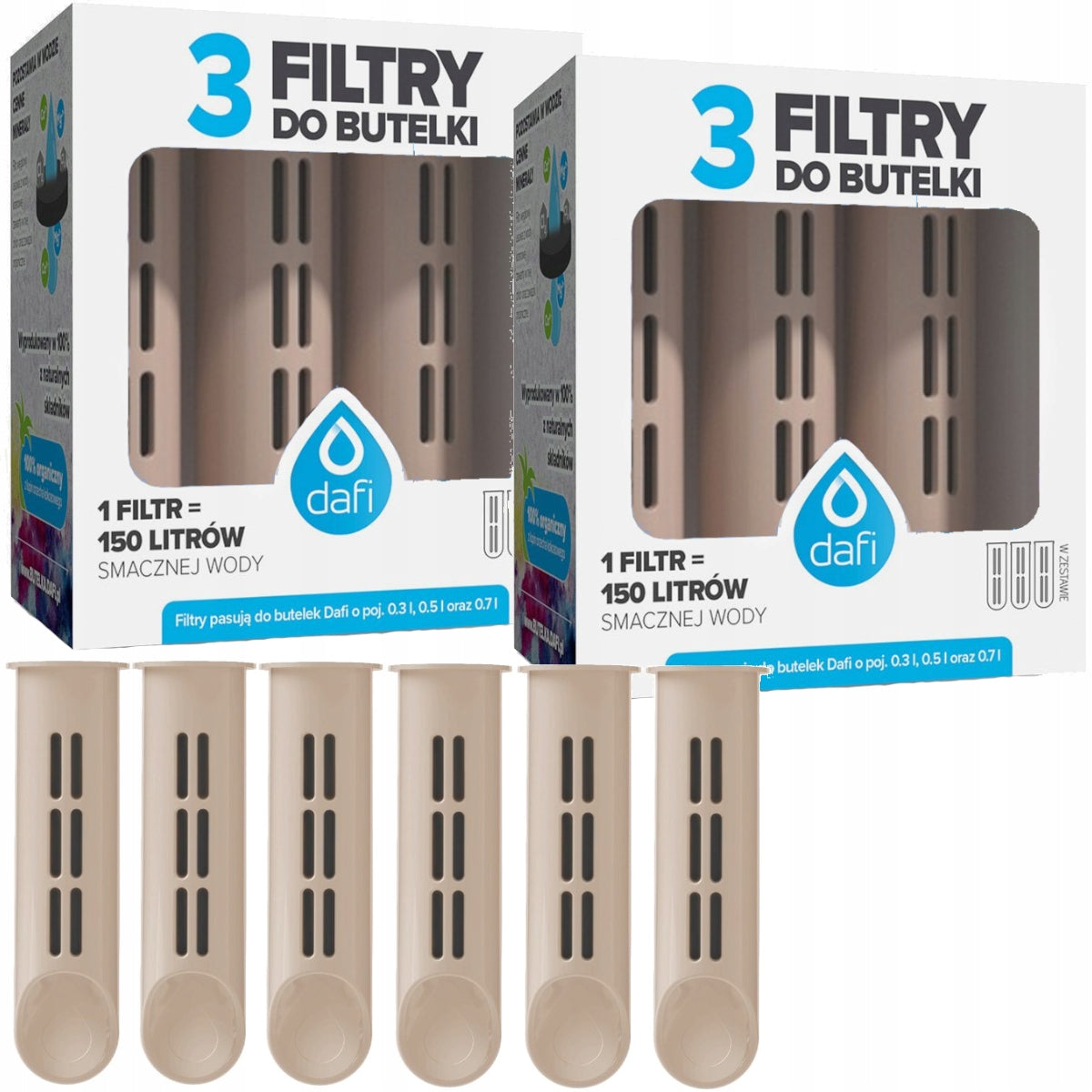 6 filter cartridges for Dafi cappucino bottle + washing brush Manufacturer code 2X073995+04281