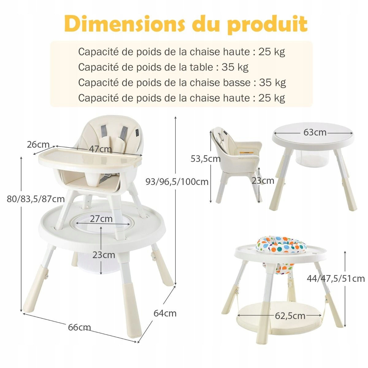 6-in-1 Baby Highchair Height Adjustable Highchair Manufacturer code BB5693YW