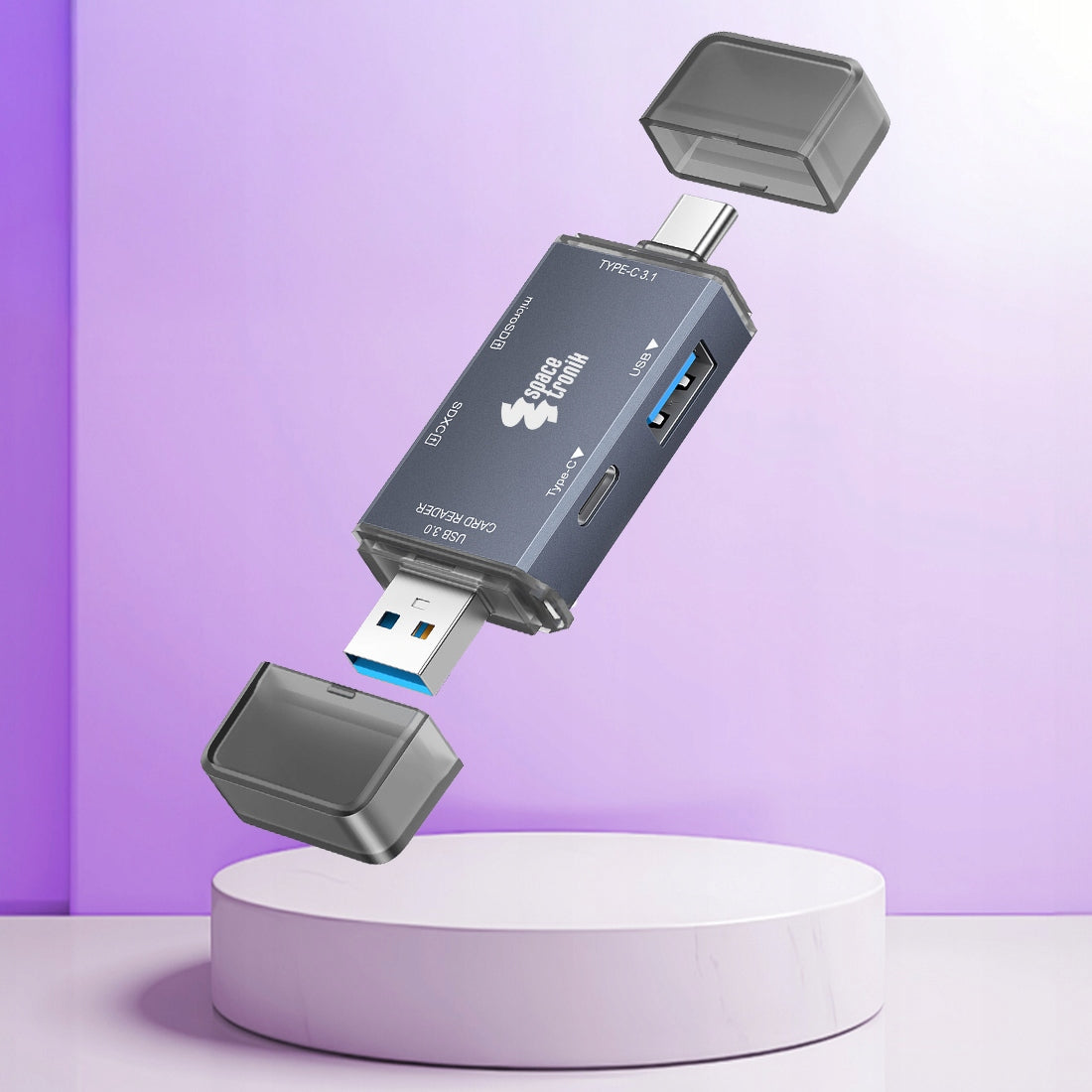 6 in1 Card Reader USB-A USB-C SD MicroSD Adapter for Computer Phone Hub Manufacturer code SPU-CR07