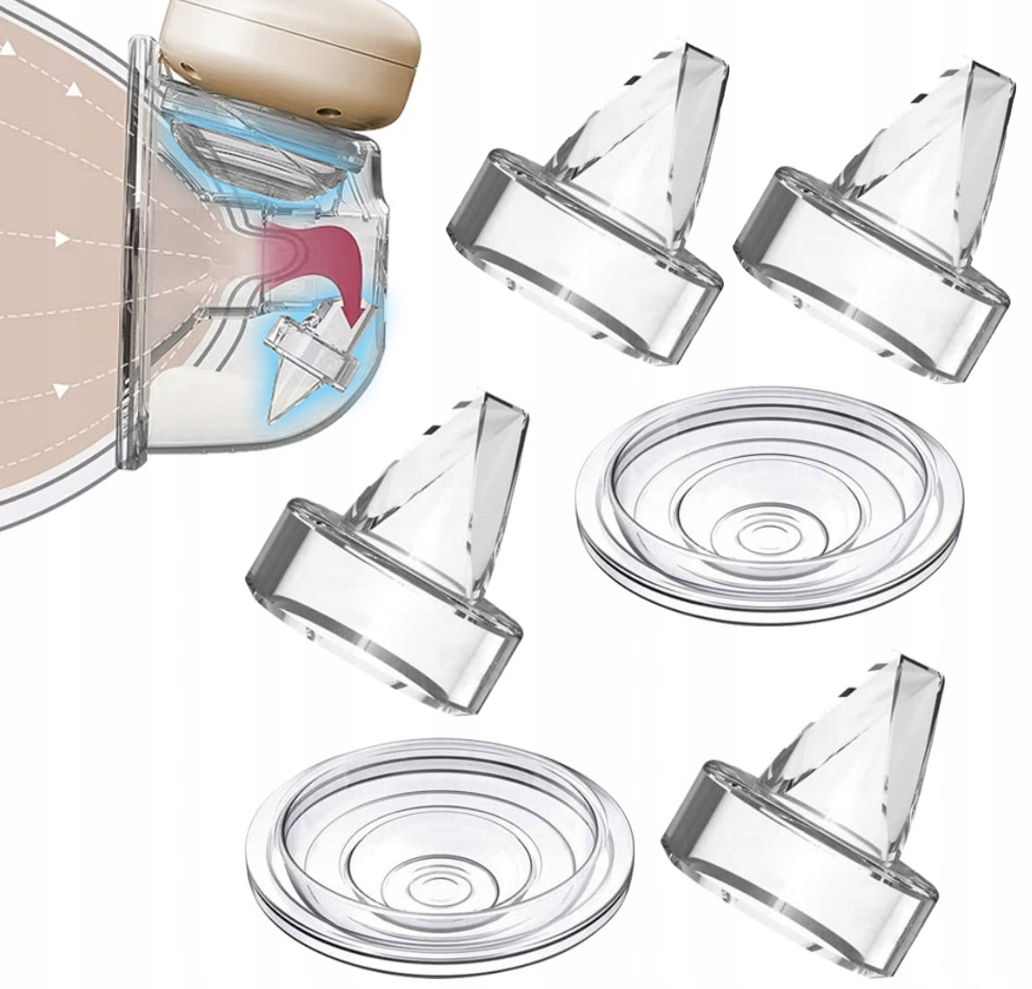 6 pcs spare parts for breast pump (models S9, S12, PRO)