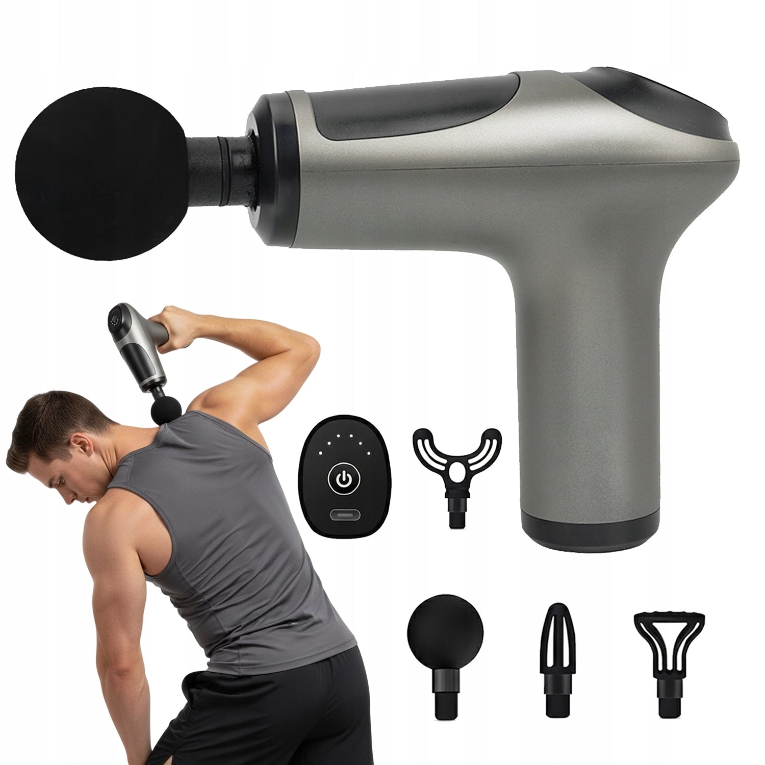 6 speed muscle massager with u-shaped head for spine