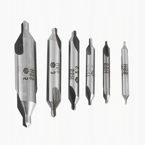 60 DEGREE HSS CENTERING DRILL BITS SET OF 6 FOR METAL DRILL