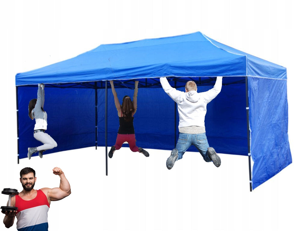 60 KG EXTRA STRONG 3x6 GARDEN TENT COMMERCIAL PAVILION EXPRESS UNFOLDED