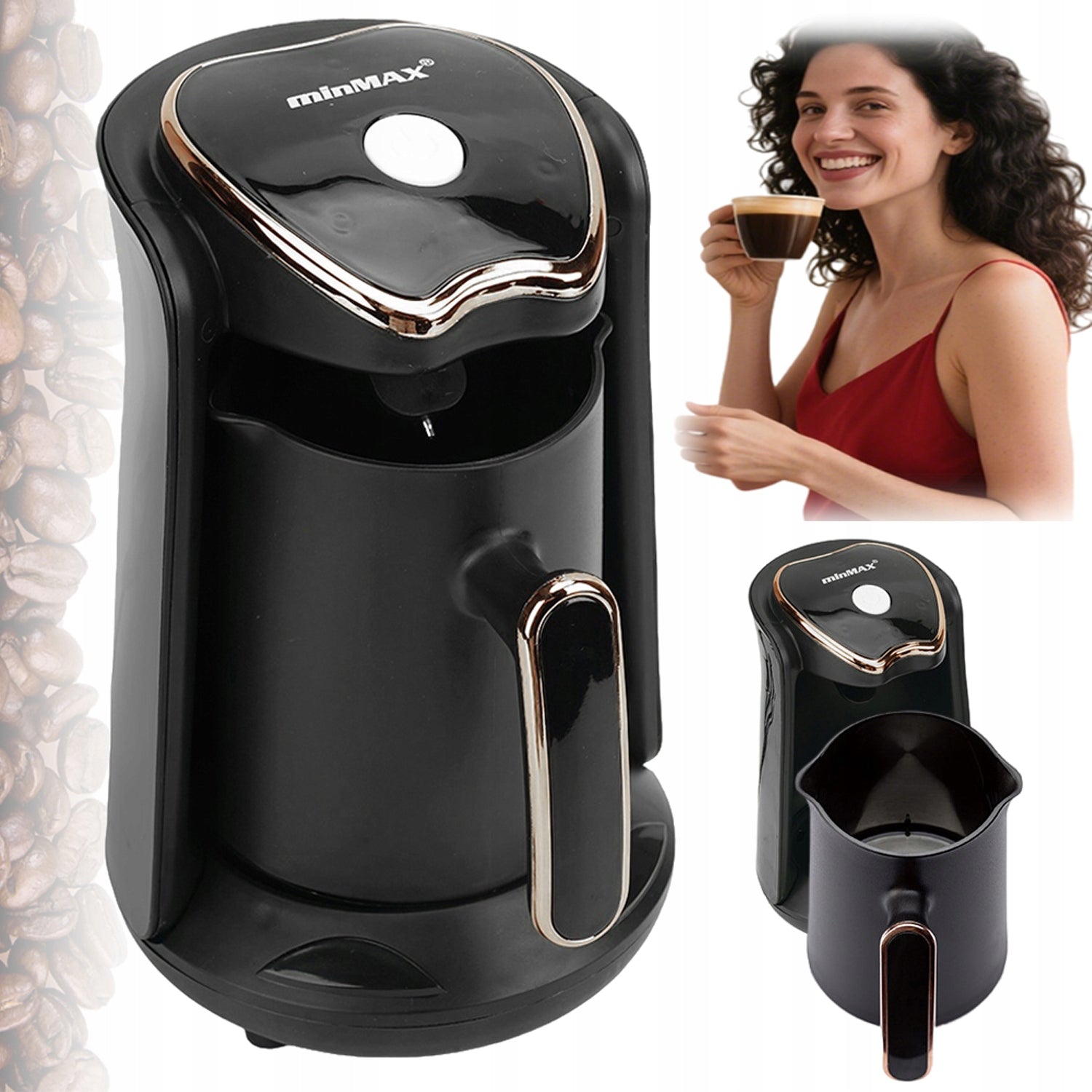 600W Coffee Maker With Heating Function For One Person Capacity