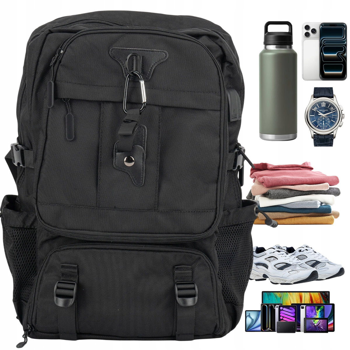 60L PORTABLE EXPANDABLE BACKPACK WITH SHOE CHAMBER FOR OXFORD TRAVEL SCHOOL