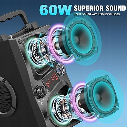 60W LED WIRELESS SUPNIU SPEAKER WITH DUAL WOOFER Manufacturer code B08ZCC86V1