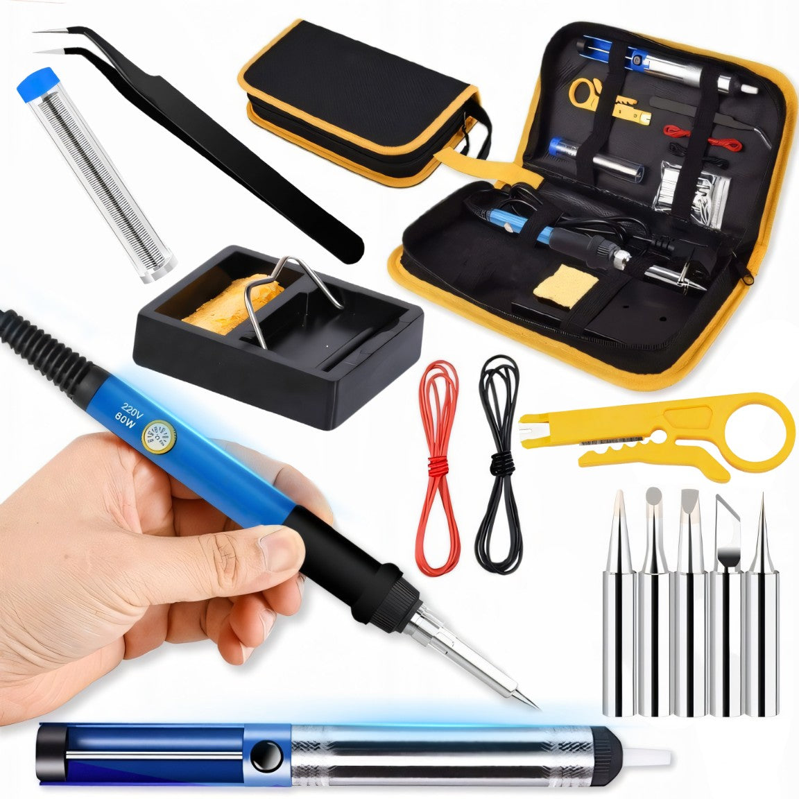 60W PRECISION SOLDERING IRON KIT + CASE SET EXTRACTOR STAND