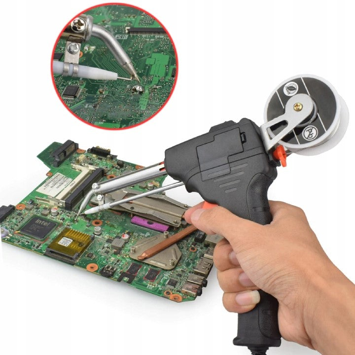 60W TRANSFORMER PISTOL SOLDERING IRON WITH FEEDER + TIN SET Packaging status original