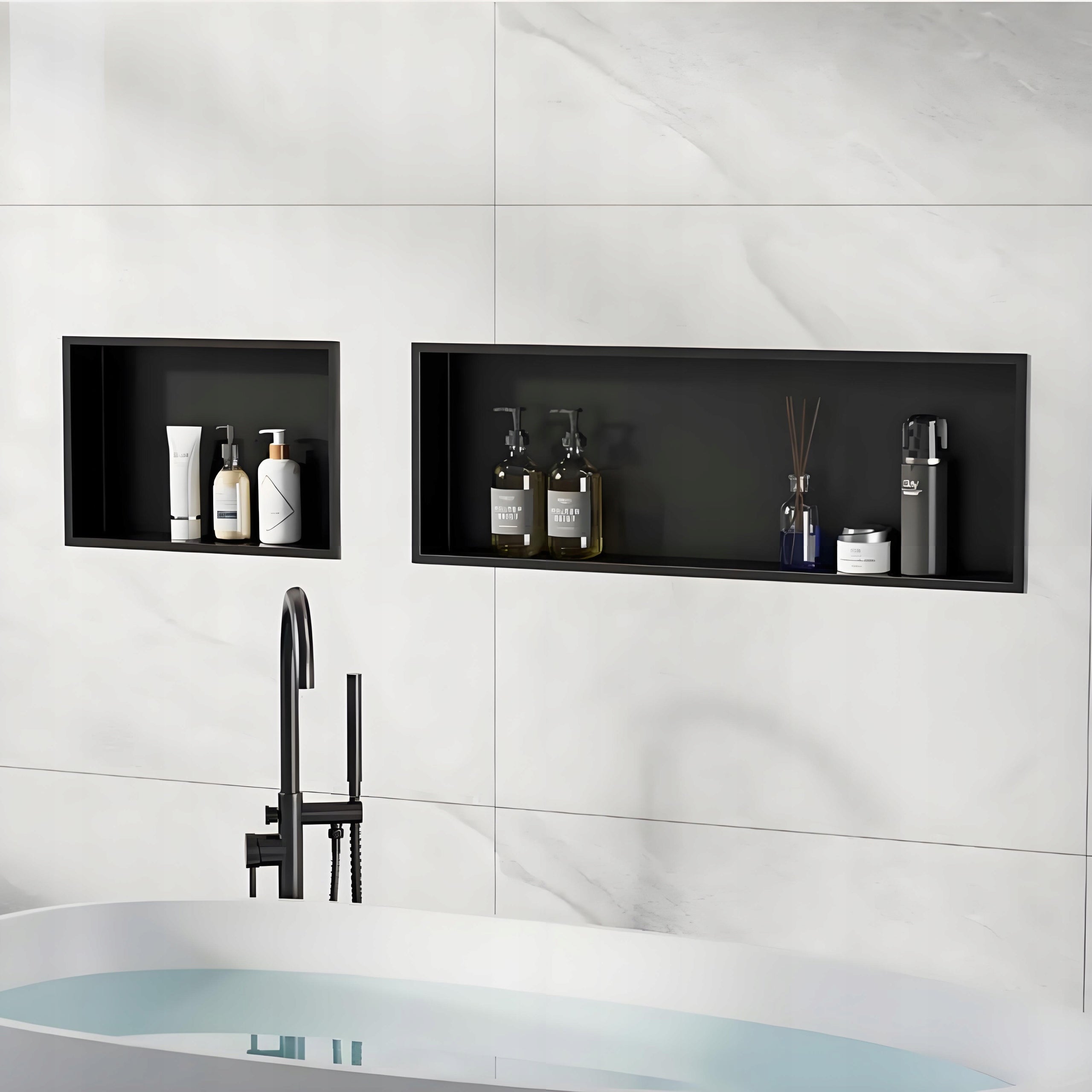 60x30x10 CMP BATHROOM RECESSED FLUSH MOUNT COLLAR BLACK MODERN Manufacturer code PÓŁKA WNĘKOWA ŁAZIENKOWA PODTYNKOWA