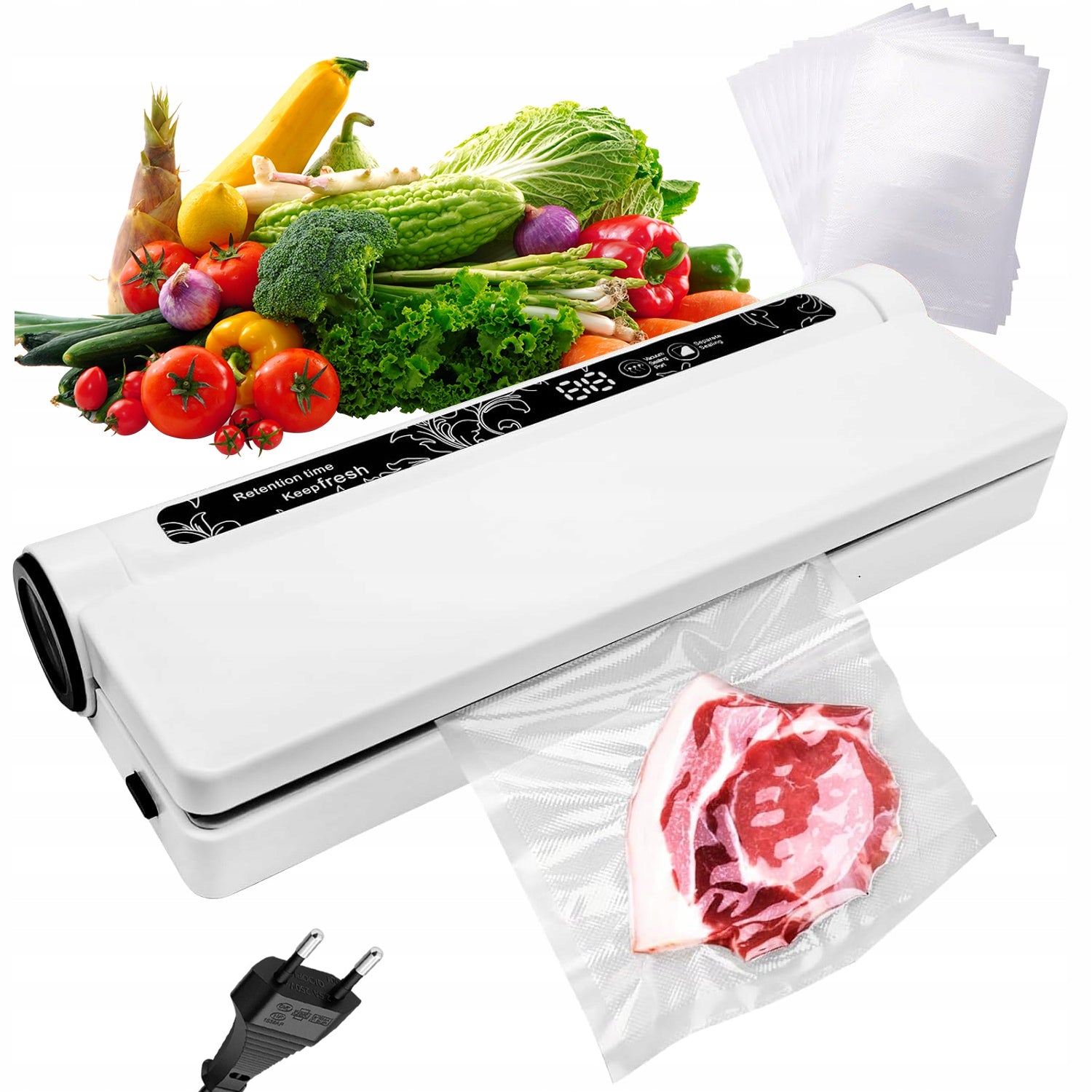 62KPA COMPACT LIGHTWEIGHT VACUUM FOOD SEALER WITH 20 DIGITAL BAGS