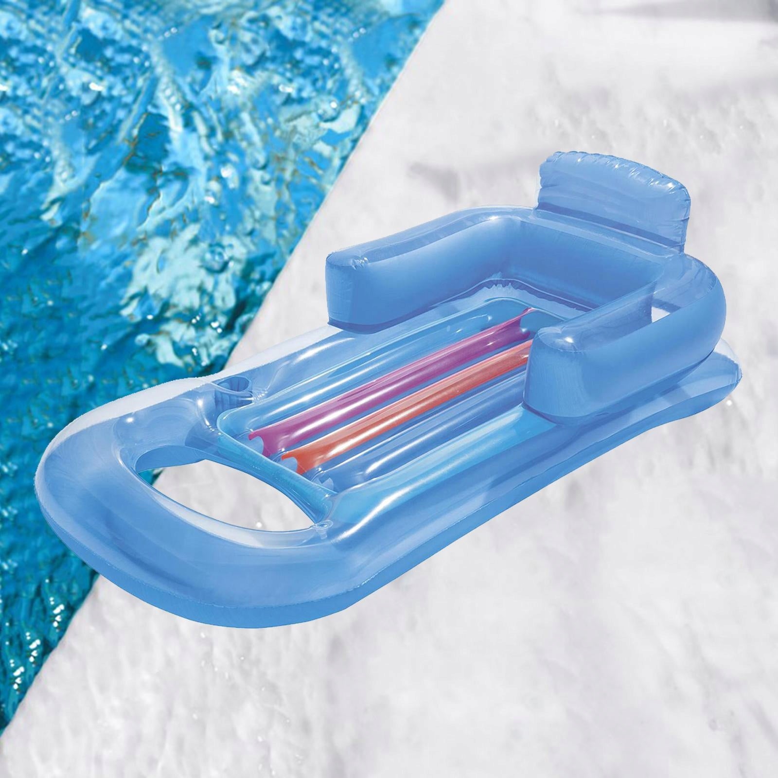 63.4" Inflatable Pool Bed Floating Recliner Swimming Pool Water Blue Kind other