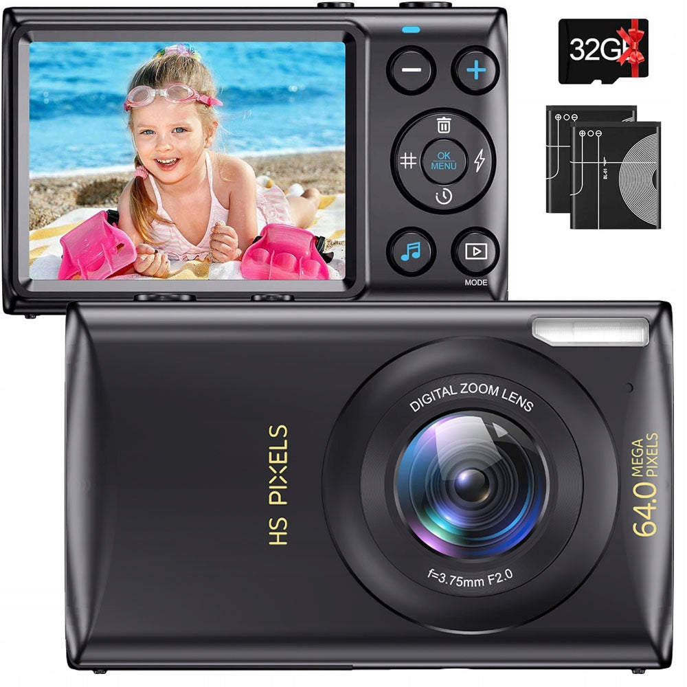 64MP 2.8" ANTI-SHOCK DIGITAL CAMERA 32GB 18X ZOOM DIGITAL GIFT