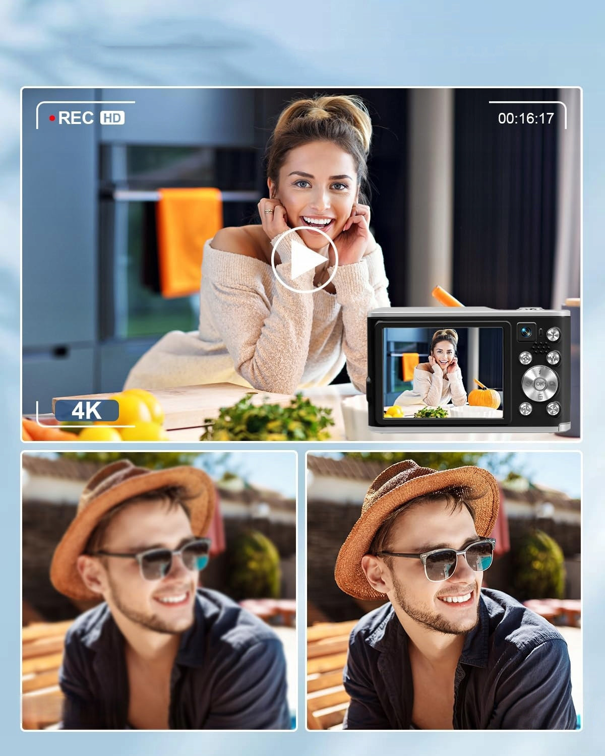 64MP 4K digital camera with autofocus zoom 18x IPS 2.8 screen + 64GB card Brand no brand