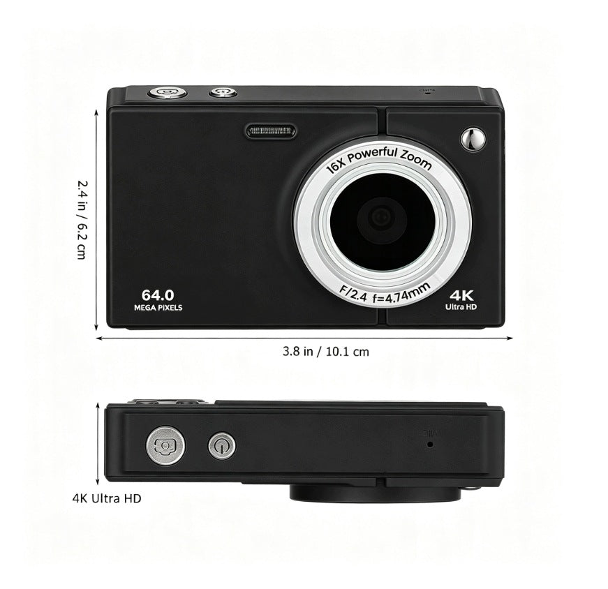 64MP 4K digital camera with autofocus zoom 18x IPS 2.8 screen + 64GB card Manufacturer code 4894981992623