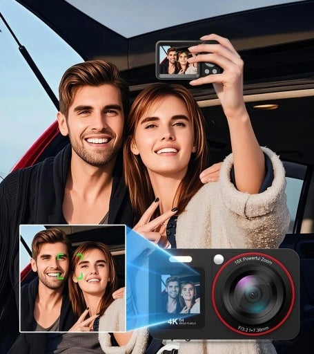 64MP DIGITAL CAMERA 18X ZOOM AND 4K VIDEO FOR VLOGGERS WITH 64GB CARD Packaging status original