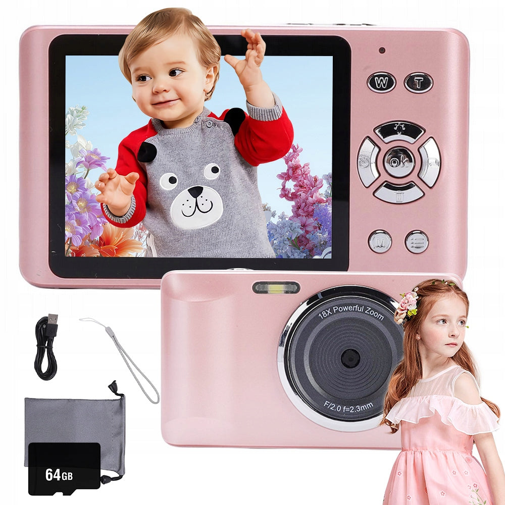 64MP DIGITAL CAMERA WITH 18X ZOOM AND 4K VIDEO FOR 64GB CARD VLOGGERS