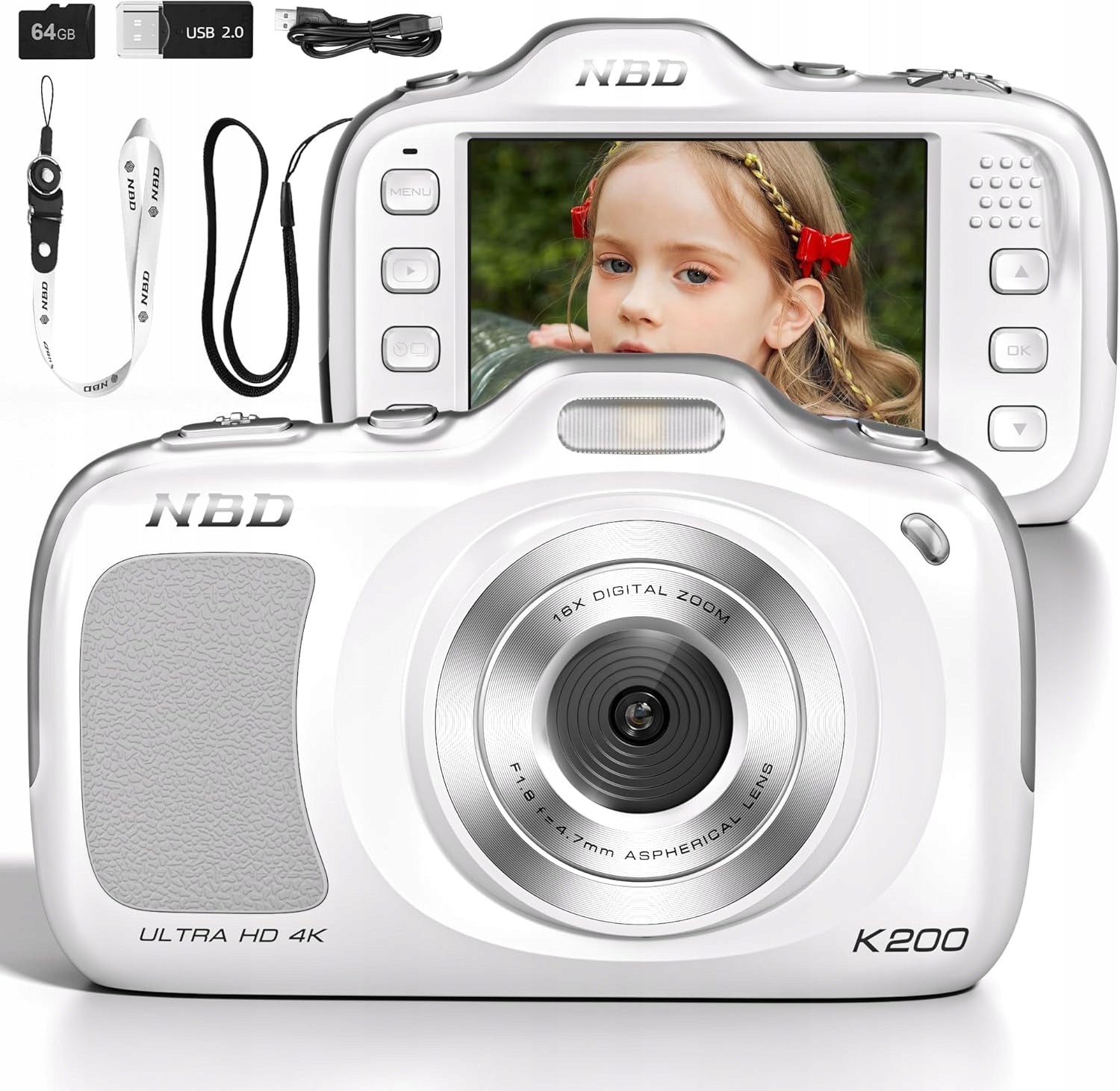 64MP Photo & 4K Video Digital Camera Vlog Camera x 16 Zoom