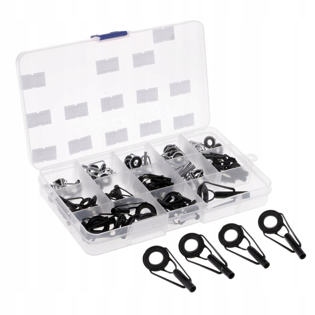 65Pcs Durable Fishing Rod Guides Repair DIY Ceramic Tips with Box 2mm mm Brand no brand