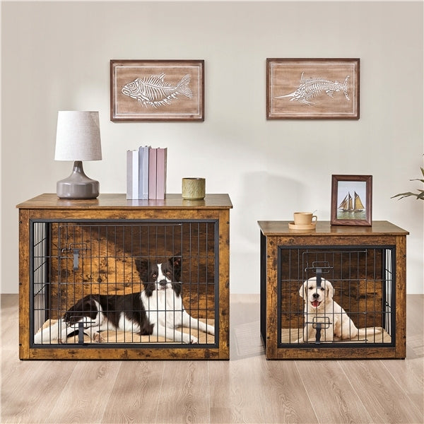 69cm Wide Dog Cage, For Small Dogs, Rustic Brown Color Product width 51 cm