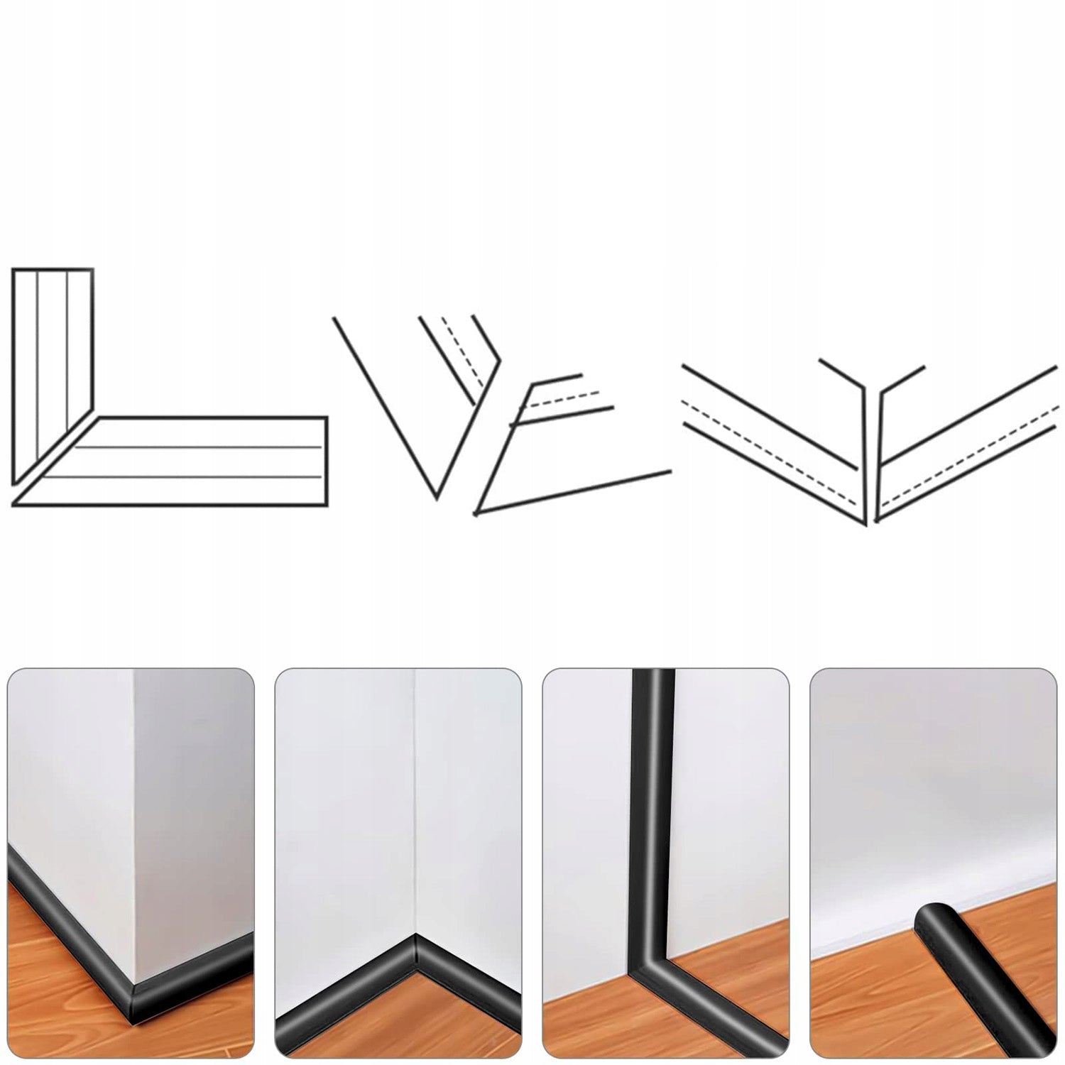 Juodas grindų kabelių kanalas