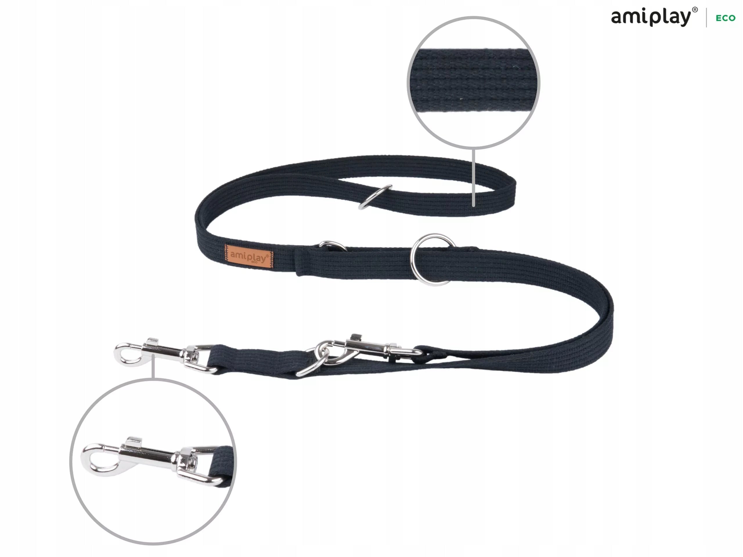 6IN1 AMIPLAY COTTON XL BLACK LEASH FOR DOG EAN (GTIN) 5907563221529