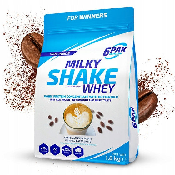 6PAK Milky Shake Whey Protein WPC 1,8kg Caffe Latte