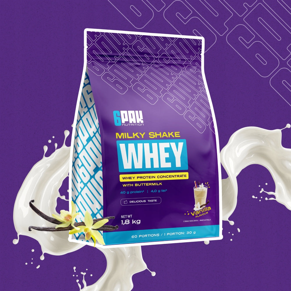 6PAK NUTRITION MILKY SHAKE WHEY 1800 G PROTEIN WPC Packaging status original