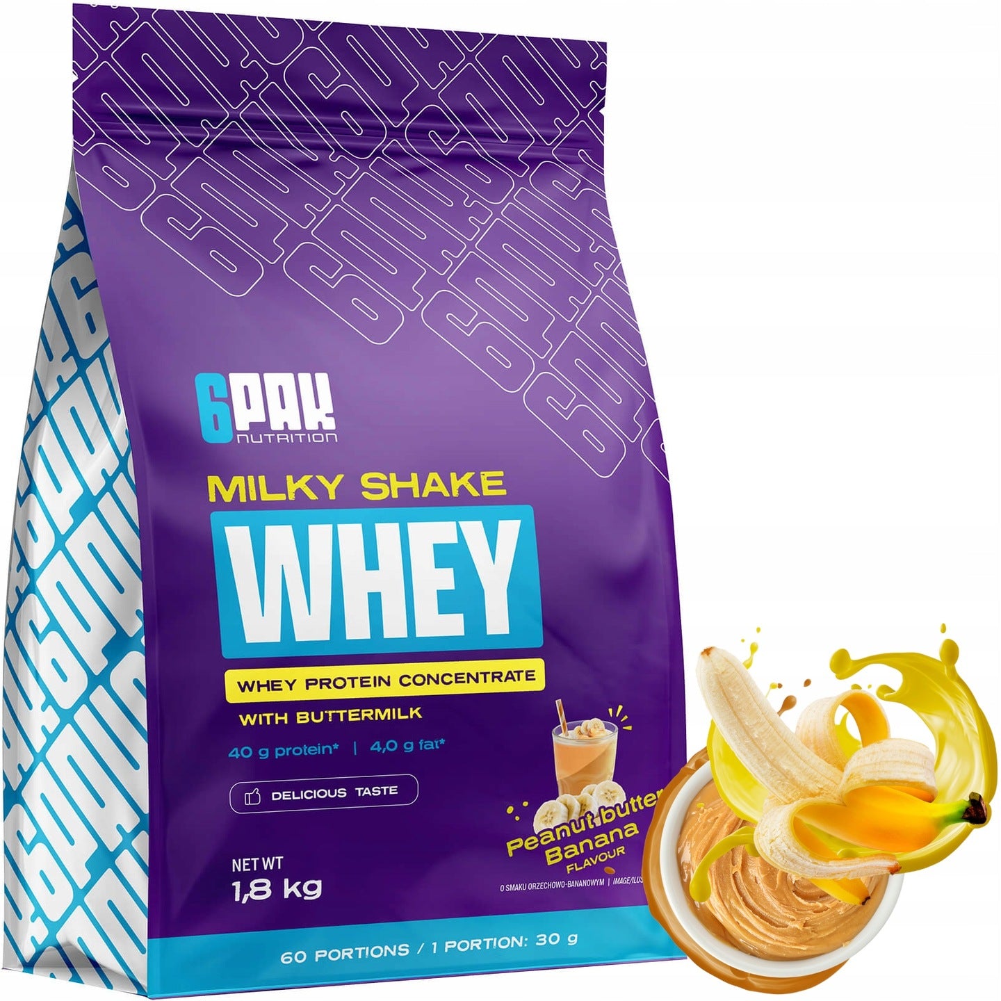 6PAK NUTRITION MILKY SHAKE WHEY 1800 G PROTEIN WPC Protein Supplement Cocktail