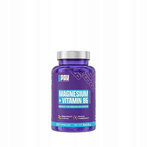 6PAK Nutrition Magnesium + Vitamin B6 x 90 caps. MAGNESIUM VITAMIN B6