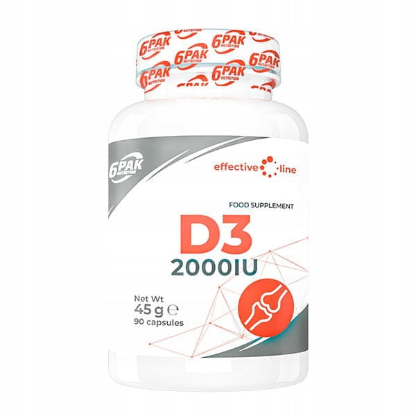6PAK Nutrition Vit D3 2000IU 90caps Vitamin D3 Health Immunity