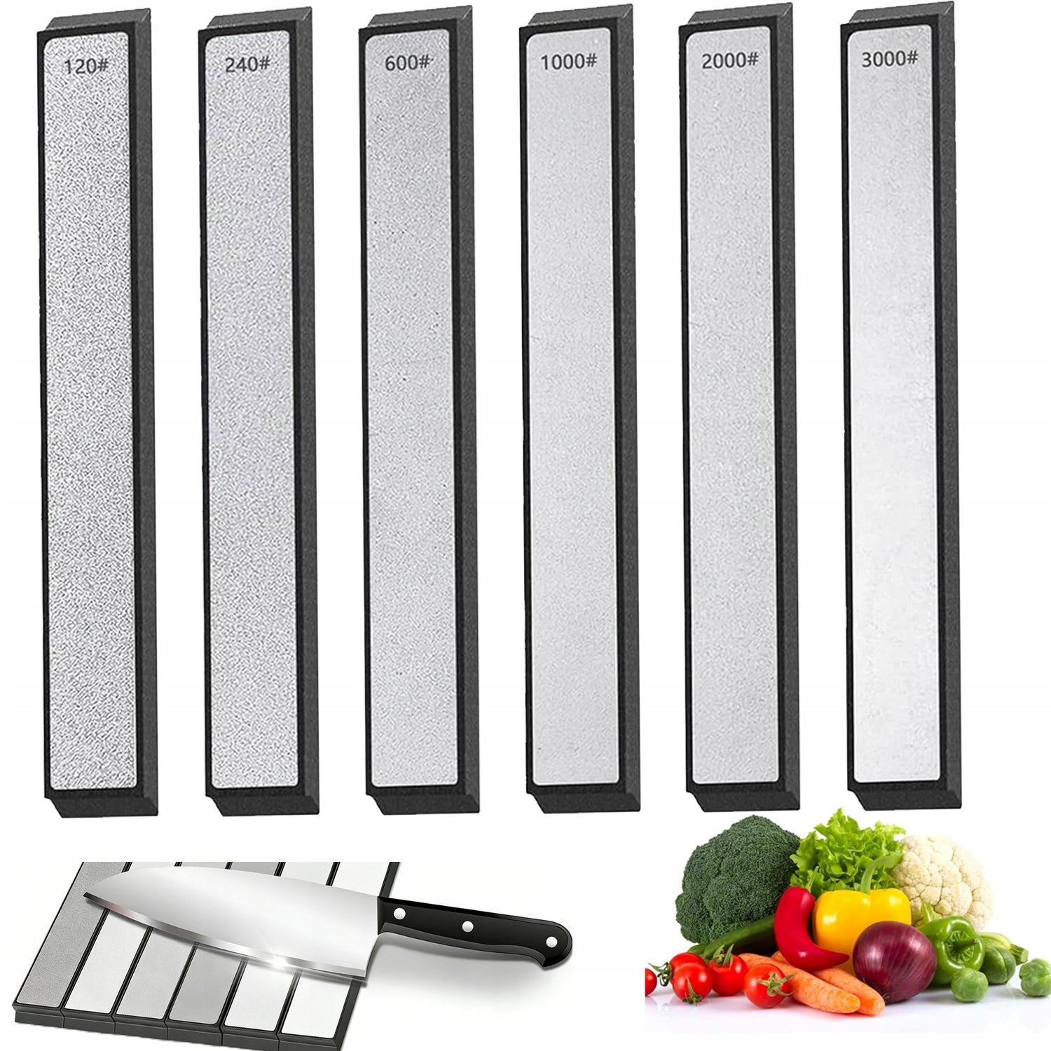 6PCS DIAMOND SHARPENER DIAMOND STONES -120/240/600/1000/2000/3000