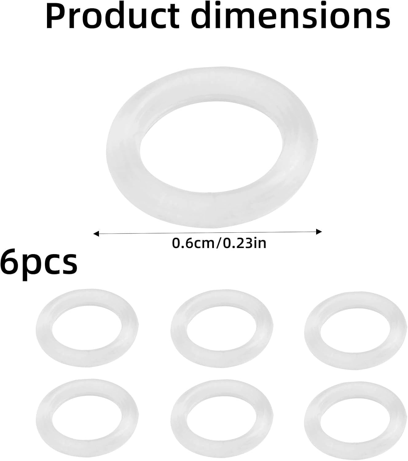 6PCS O-RINGS RUBBER SEALS FOR MANUAL BREAST PUMP BPA FREE Medical device no