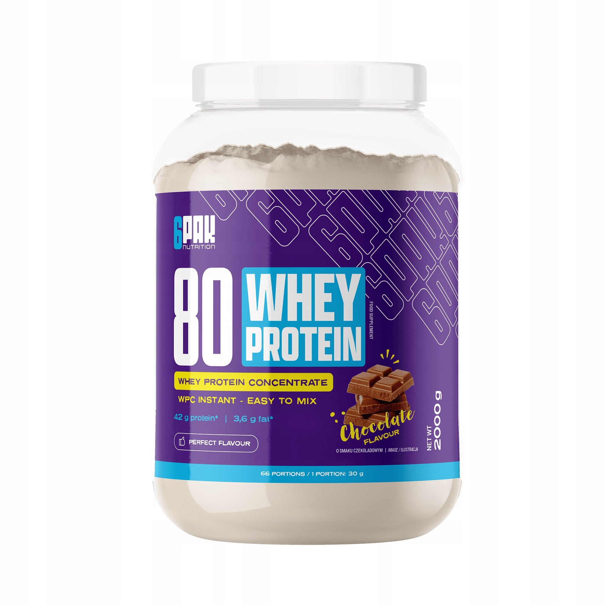 6Pak 80 Whey Protein 2000g - vanilla