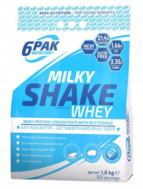 6Pak Milky Shake Whey 1800g - Chocolate