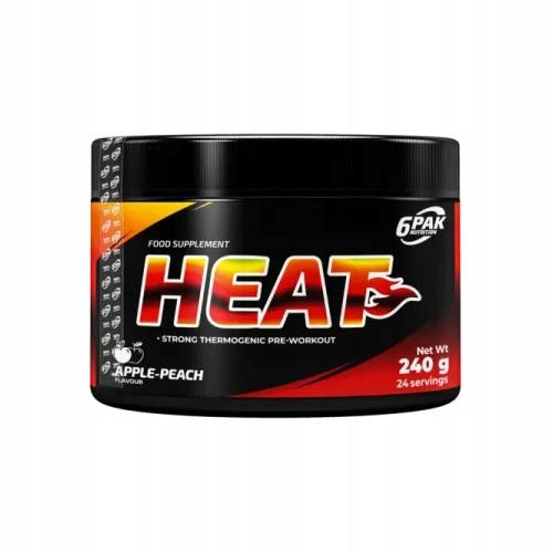 6Pak Nutrition Heat Apple-Peach, Pre-Workout, 240 g