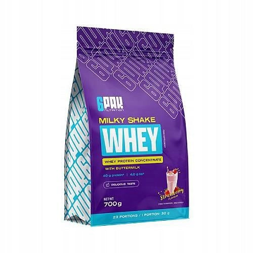 6Pak Nutrition Milky Shake Whey Strawberry Flavour Protein Conditioner, 700 g