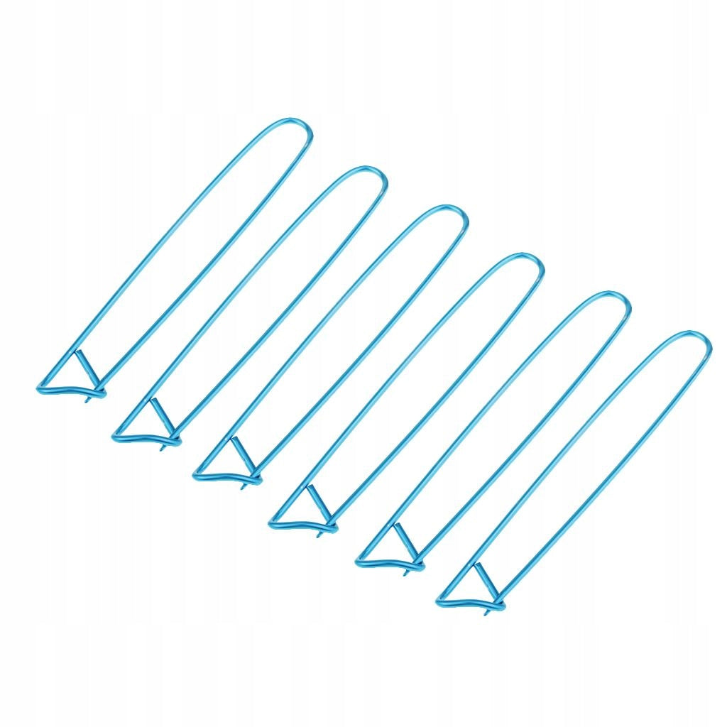 6Pcs Blue Metal Yarn Stitch Holder Knitting Needles Safety Pins 12cm Middle