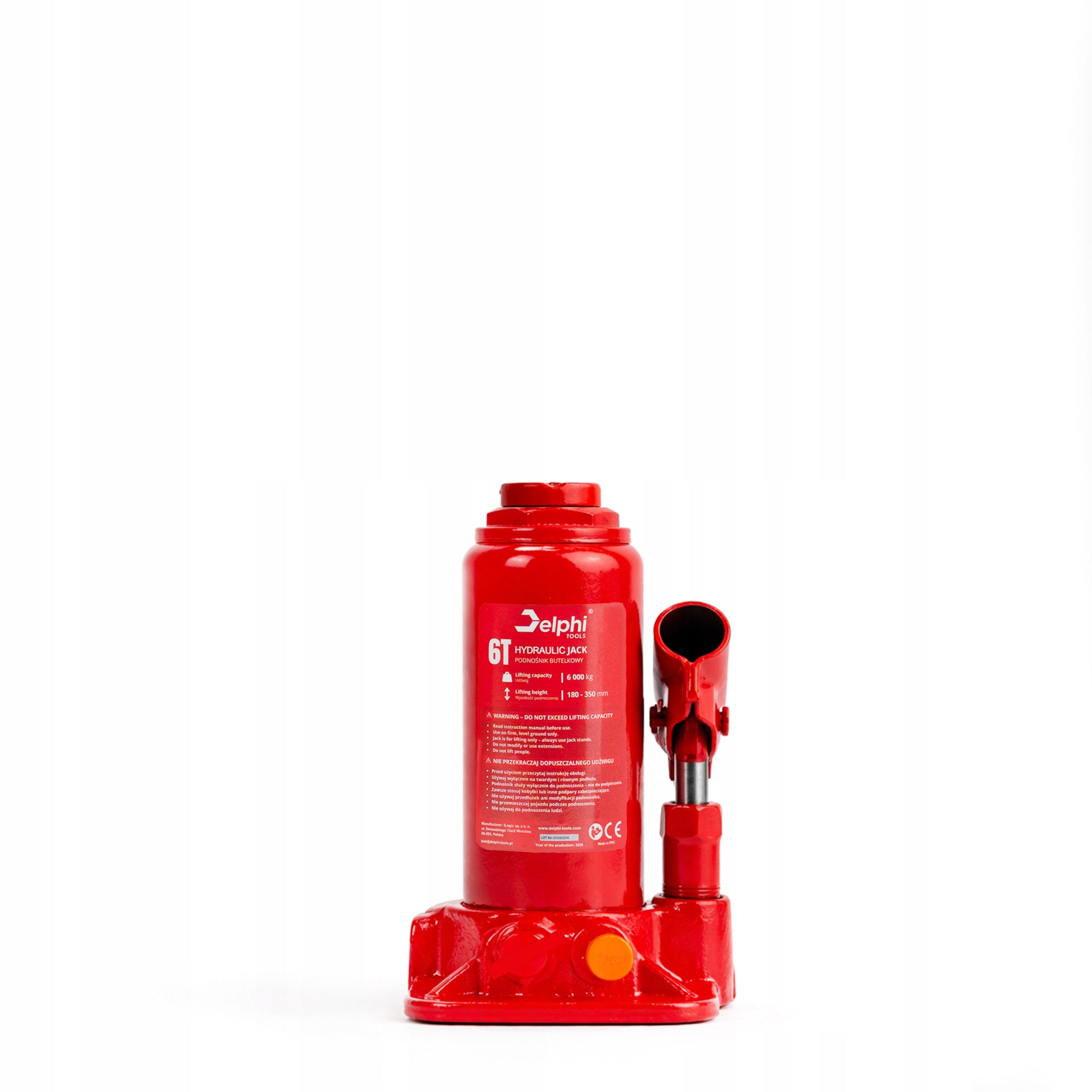 6T 6000KG 180-350MM HYDRAULIC BOTTLE BOLLARD CAR LIFT Brand Delphi tools