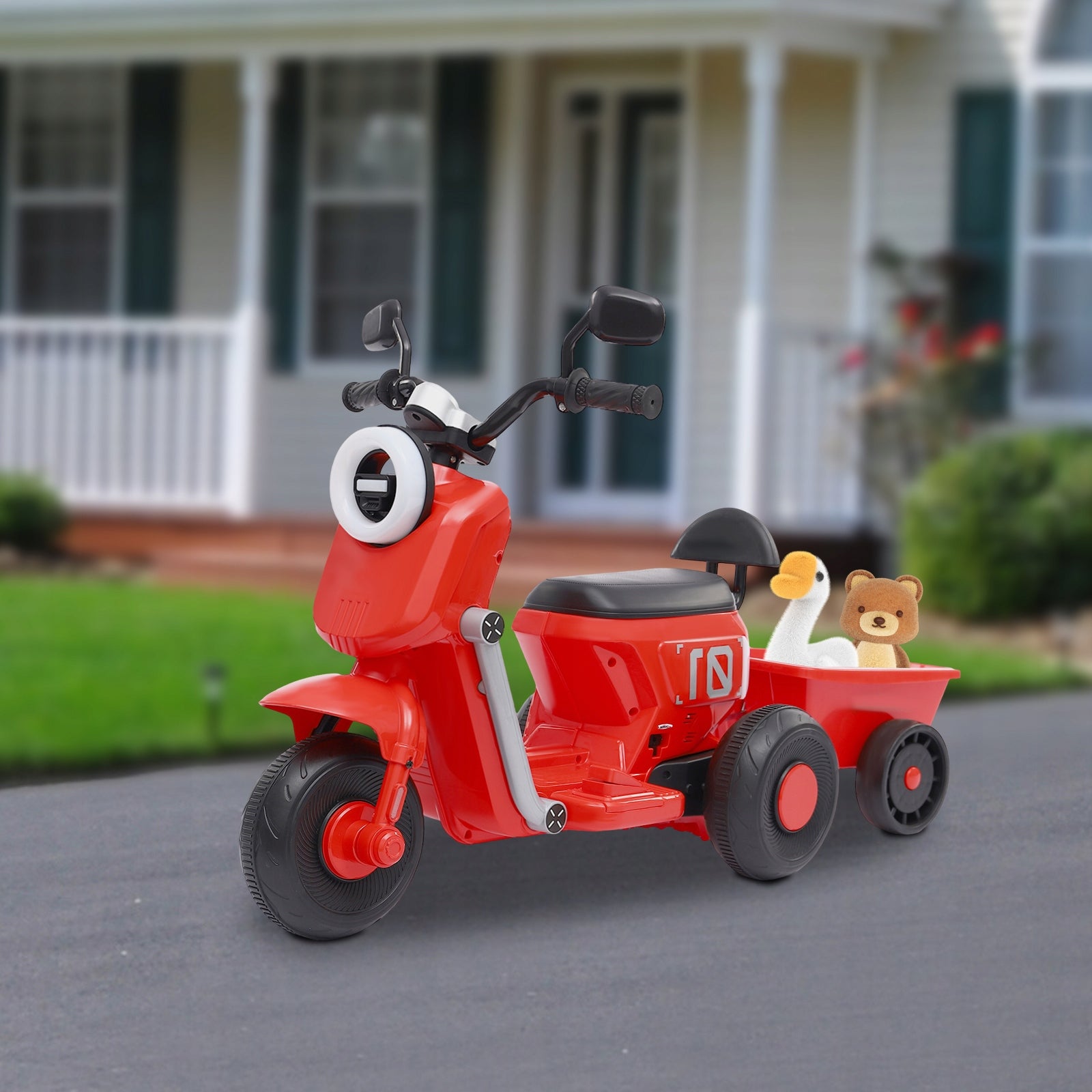 6V 4A Red children's electric car with rear bucket Batteries included no