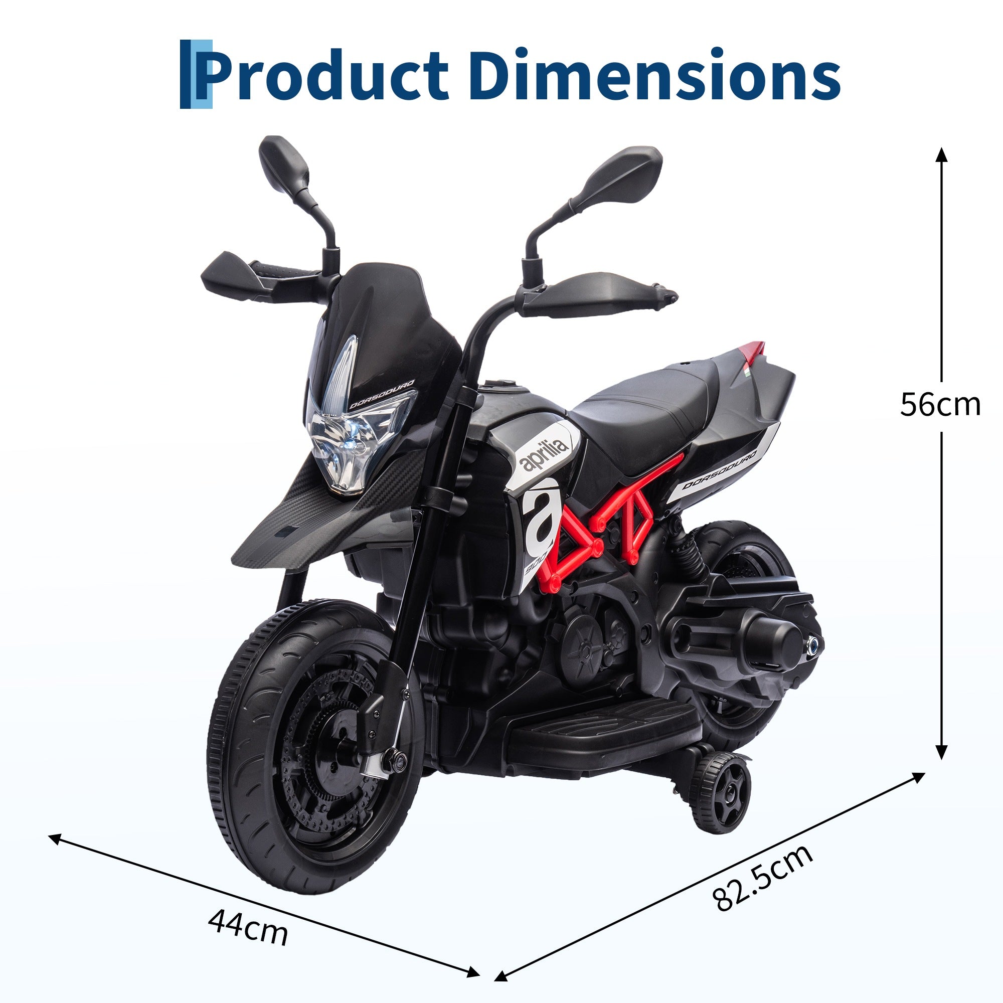 6V Electric Motorcycle for Kids, LED, Music, for 3+, Black Packaging status original